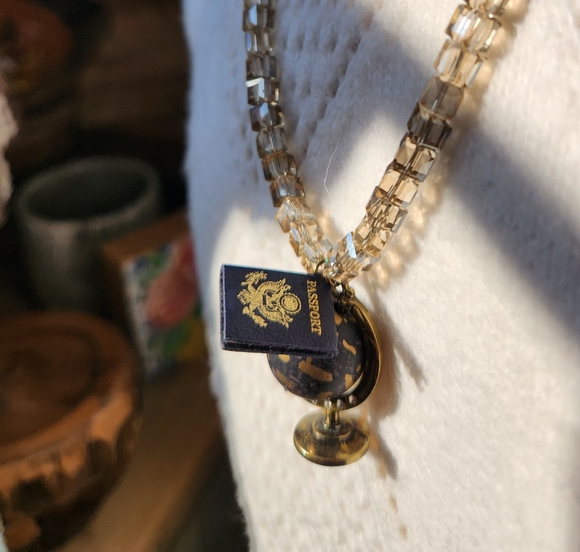 ✨️🌏Handcrafted Globe with Inset Crystals and Passport with Pages - Picture 3 of 16